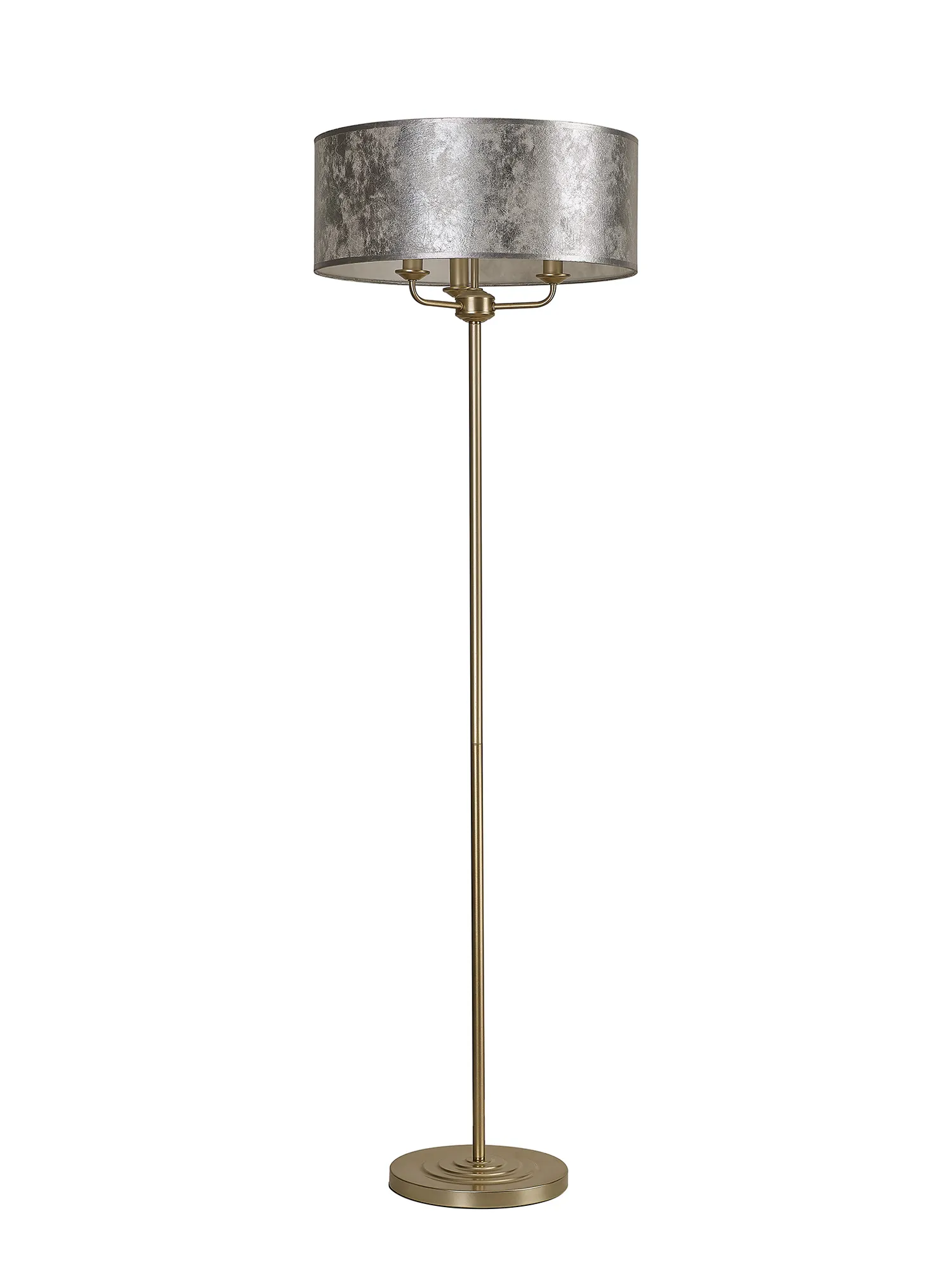 Banyan 45cm 3 Light Floor Lamp Champagne Gold; Silver Leaf DK1006  Deco Banyan CG SL